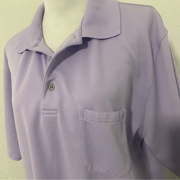 PGA TOUR Men's Polo Golf Shirt XL Lavender 100% Polyester - Picture 2 of 8